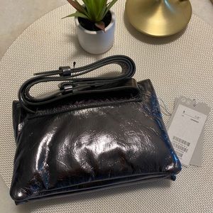 COS metallic leather Fanny crossbody evening bag